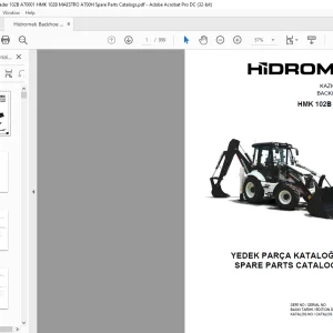 Hidromek Backhoe Loader HMK 102B MAESTRO Spare Parts Catalog Manual EN_TR SN A70001-HUSCO - PDF DOWNLOAD