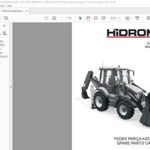Hidromek Backhoe Loader HMK 102B SUPRA Spare Parts Catalog Manual SN B040001 EN_TR - PDF DOWNLOAD