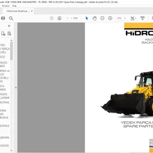 Hidromek Backhoe Loader HMK 102B Spare Parts Catalog Manual SN 115000 EN_TR - PDF DOWNLOAD