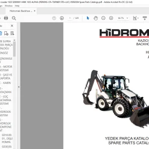 Hidromek Backhoe Loader HMK 102S ALPHA Spare Parts Catalog Manual SN S090001 EN_TR - PDF DOWNLOAD