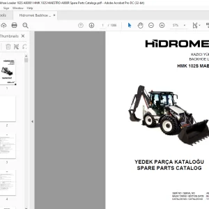 Hidromek Backhoe Loader HMK 102S MAESTRO Spare Parts Catalog Manual SN A80001 EN_TR - PDF DOWNLOAD