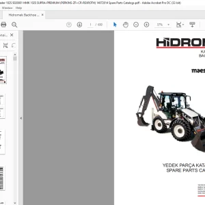 Hidromek Backhoe Loader HMK 102S SUPRA Parts Catalog Manual SN S020001 EN_TR - PDF DOWNLOAD