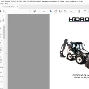 Hidromek Backhoe Loader HMK 102S Spare Parts Catalog Manual - PDF DOWNLOAD
