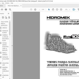 Hidromek Backhoe Loader HMK 102S Spare Parts Catalog Manual SN 60090 EN_TR - PDF DOWNLOAD