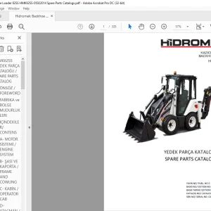 Hidromek Backhoe Loader HMK 62SS Spare Parts Catalog Manual C00116 EN_TR - PDF DOWNLOAD