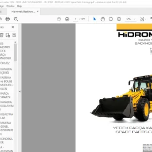 Hidromek Backhoe Loader HMK102S Spare Parts Catalog Manual SN 125001 EN_TR - PDF DOWNLOAD