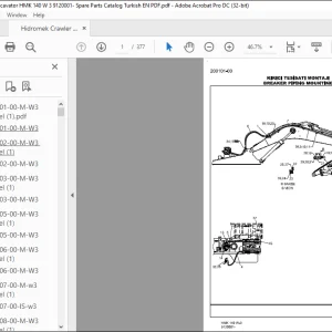 Hidromek Crawler Excavator HMK 140 W-3 9120001 Spare Parts Catalog Manual TR EN - PDF DOWNLOAD