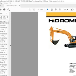 Hidromek Crawler Excavator HMK 370 LC-3 HD Isuzu 9137001 Parts Catalog Manual H377303000 - PDF DOWNLOAD