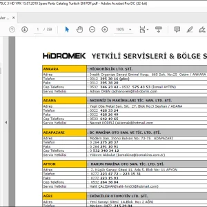 Hidromek Crawler Excavator HMK 370LC HD 370LC-3 HD YPK Spare Parts Catalog Manual TR EN - PDF DOWNLOAD