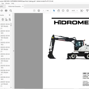 Hidromek Excavator HMK 140 W-3 Mitsubishi Engine Spare Parts Catalogue Manual H207312300 EN_TR - PDF DOWNLOAD