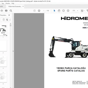 Hidromek Excavator HMK 140W4 Isuzu Engine Spare Parts Catalog Manual SN E120901 EN_TR - PDF DOWNLOAD