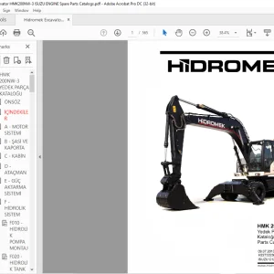 Hidromek Excavator HMK 200 NW-3 Isuzu Engine Parts Catalogue Manual H227322300 EN_TR - PDF DOWNLOAD