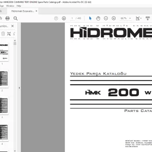 Hidromek Excavator HMK 200 W Parts Catalogue Manual 3123001 EN_TR - PDF DOWNLOAD