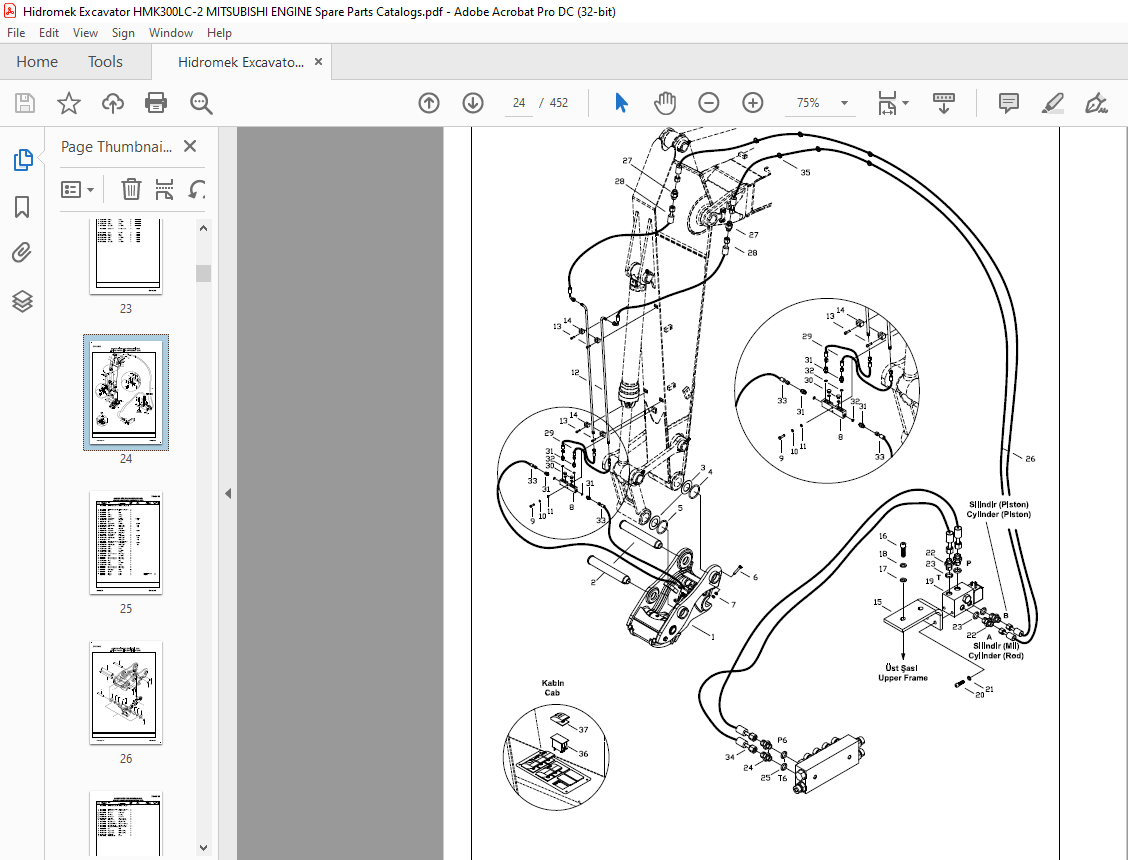 Hidromek Excavator HMK 300 LC-LR Mitsubishi Engine Parts Catalogue ...