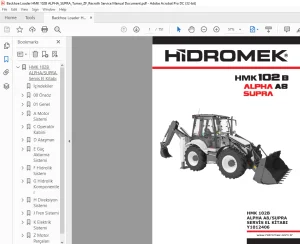Hidromek HMK 102B Alpha A8 Supra SERVİS EL KİTABI Y1012406 - PDF DOWNLOAD (Turkish)