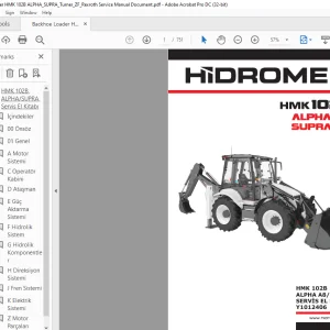 Hidromek HMK 102B Alpha A8 Supra SERVİS EL KİTABI Y1012406 - PDF DOWNLOAD (Turkish)