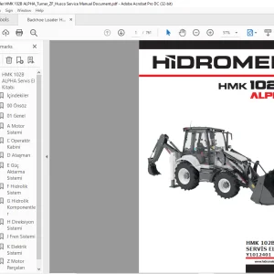 Hidromek HMK 102B Alpha SERVİS EL KİTABI Y1012401 - PDF DOWNLOAD (Turkish)