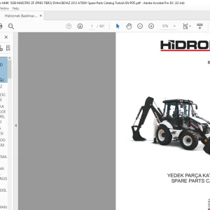 Hidromek HMK 102B Backhoe Loader Parts Catalog Manual A70001 - PDF DOWNLOAD