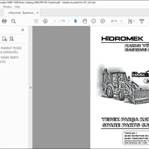Hidromek HMK 102B Backhoe Loader Spare Parts Catalog Manual SN 110000 - PDF DOWNLOAD