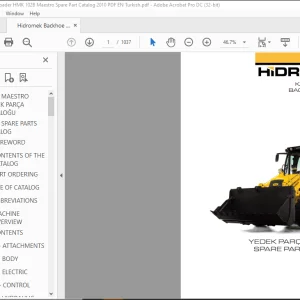Hidromek HMK 102B Backhoe Loader Spare Parts Catalog Manual SN 115000 - PDF DOWNLOAD