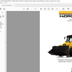 Hidromek HMK 102B Backhoe Loader Spare Parts Catalog Manual SN 115000 - PDF DOWNLOAD