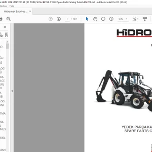 Hidromek HMK 102B Backhoe Loader Spare Parts Catalog Manual SN A19001 - PDF DOWNLOAD