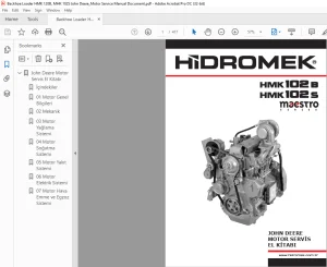 Hidromek HMK 102B HMK 102S John Deere Motor SERVİS EL KİTABI - PDF DOWNLOAD (Turkish)