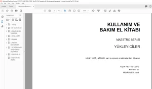 Hidromek HMK 102B MAESTRO SERİSİ YÜKLEYİCİLER KULLANIM VE BAKIM EL KİTABI - PDF DOWNLOAD(Turkish)