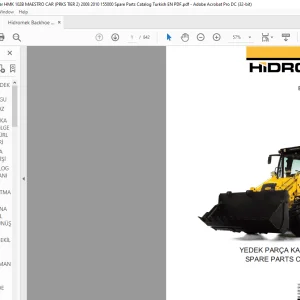 Hidromek HMK 102B Maestro Backhoe Loader Parts Catalog Manual SN 155000 - PDF DOWNLOAD