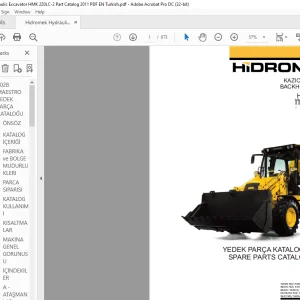 Hidromek HMK 102B Maestro Backhoe Loader Parts Catalog Manual SN A19001 - PDF DOWNLOAD