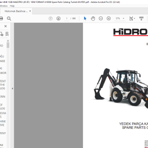 Hidromek HMK 102B Maestro Backhoe Loader Parts Catalog Manual ...