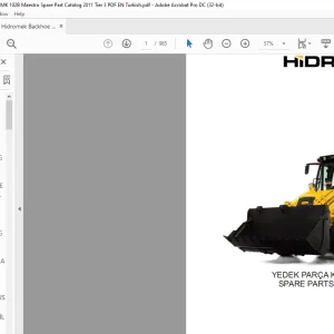 Hidromek HMK 102B maestro Backhoe Loader Spare Parts Catalog Manual SN A50001 - PDF DOWNLOAD