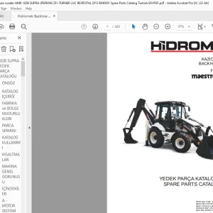 Hidromek HMK 102B maestro SUPRA Backhoe Loader Parts Catalog Manual SN B040001 - PDF DOWNLOAD