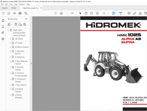 Hidromek HMK 102S Alpha A8 SERVİS EL KİTABI Y10-12460 - PDF DOWNLOAD