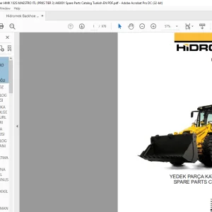 Hidromek HMK 102S Backhoe Loader Parts Catalog Manual A60001 - PDF DOWNLOAD