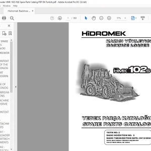Hidromek HMK 102S Backhoe Loader Parts Catalog Manual SN 60090 - PDF DOWNLOAD
