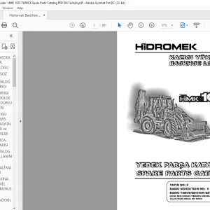 Hidromek HMK 102S Backhoe Loader Parts Catalog Manual SN 60090 - PDF DOWNLOAD