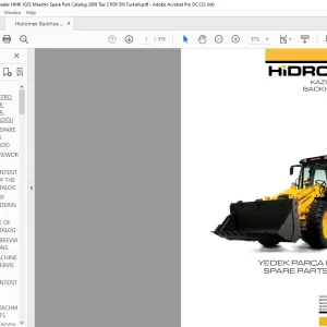 Hidromek HMK 102S Backhoe Loader Spare Parts Catalog Manual SN 125001 - PDF DOWNLOAD