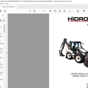 Hidromek HMK 102S Maestro Backhoe Loader Parts Catalog Manual SN A80001 - PDF DOWNLOAD