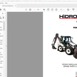 Hidromek HMK 102S Maestro Supra Backhoe Loader Parts Catalog Manual S020001 - PDF DOWNLOAD