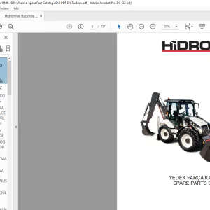 Hidromek HMK 102S maestro Backhoe Loader Spare Parts Catalog Manual SN A80001 - PDF DOWNLOAD