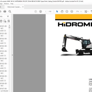Hidromek HMK 140 W-3 Crawler Excavator Mitsubishi 8120001 Parts Catalog Manual H207303000 - PDF DOWNLOAD