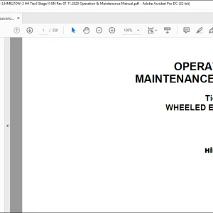Hidromek HMK 140 W-3 HMK 210 W-3 Tier 3  Stage III Wheeled Excavator Operation And Maintenance Manual - PDF DOWNLOAD