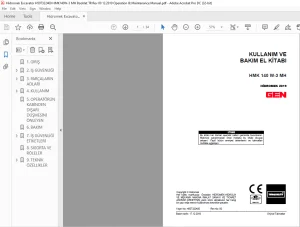 Hidromek HMK 140 W-3 MH KULLANIM VE BAKIM KILAVUZU  - PDF DOWNLOAD (Turkish)