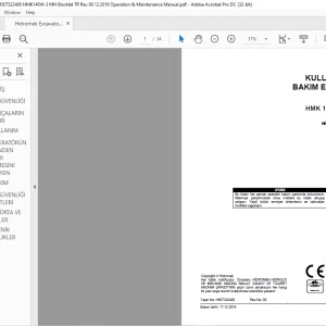 Hidromek HMK 140 W-3 MH KULLANIM VE BAKIM KILAVUZU  - PDF DOWNLOAD (Turkish)
