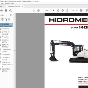 Hidromek HMK 140LC SERVİS EL KİTABI H307322500 - PDF DOWNLOAD (Turkish)