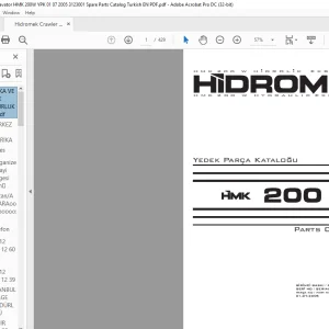 Hidromek HMK 200W Hydraulic Excavator Spare Parts Catalog Manual SN 3123001 - PDF DOWNLOAD
