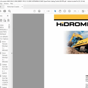 Hidromek HMK 220 LC-2 Crawler Excavator MITSUBISHI 6134001 Parts Catalogue Manual H347303100 - PDF DOWNLOAD