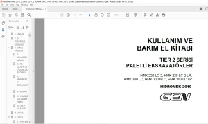 Hidromek HMK 220 LC-2, HMK 220 LC-2 LR, HMK 300 LC, HMK 300 NLC, HMK 300 LC LR TIER 2 SERİSİ PALETLİ EKSKAVATÖRLER KULLANIM VE BAKIM EL KİTABI - PDF DOWNLOAD