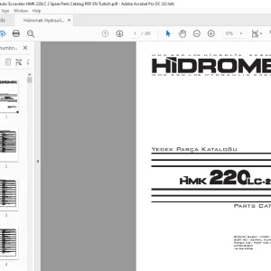 Hidromek HMK 220 LC-2 Hydraulic Excavator Parts Catalog Manual SN 6134001 - PDF DOWNLOAD